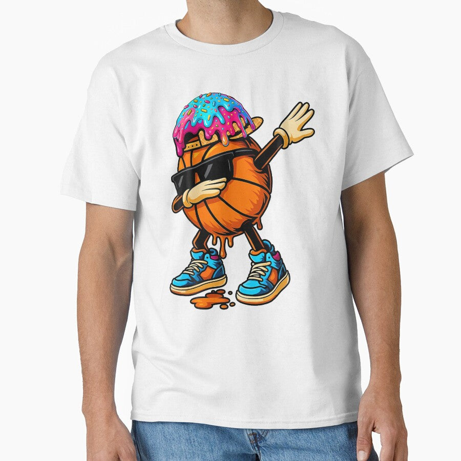 Dabbing Basketball Ice Cream Drip For Boys Funny Basketball by OnaConnie