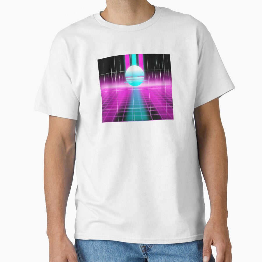 synthwave sunset grid l vaporwave sunset grid retro by Bossin