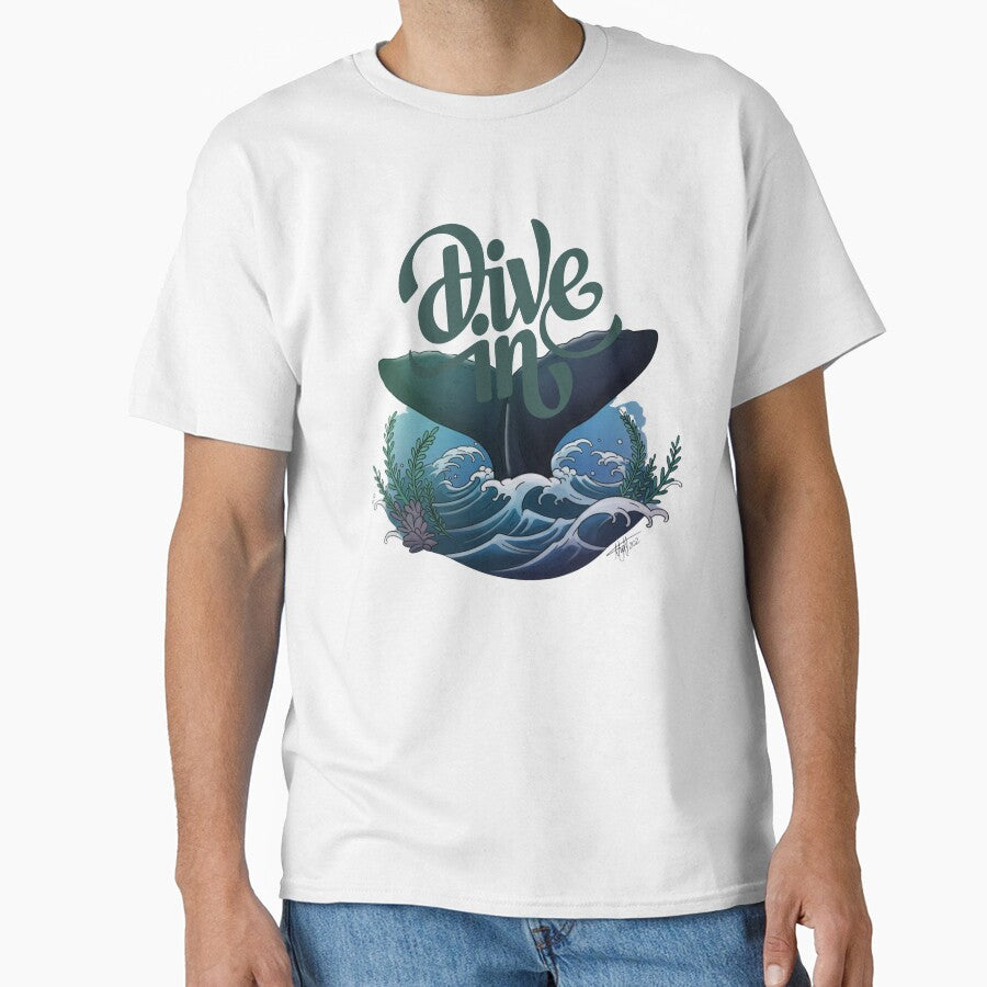 A dark whale tail dives water !!!? tshirt and sticker by anandsiva2703