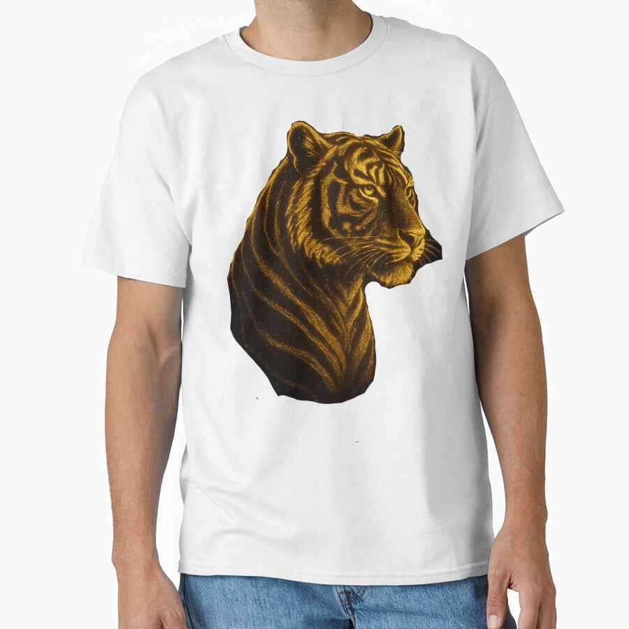 Golden Tiger Glow | Mystical Sparkling Tiger Silhouette by WhyNotZuK
