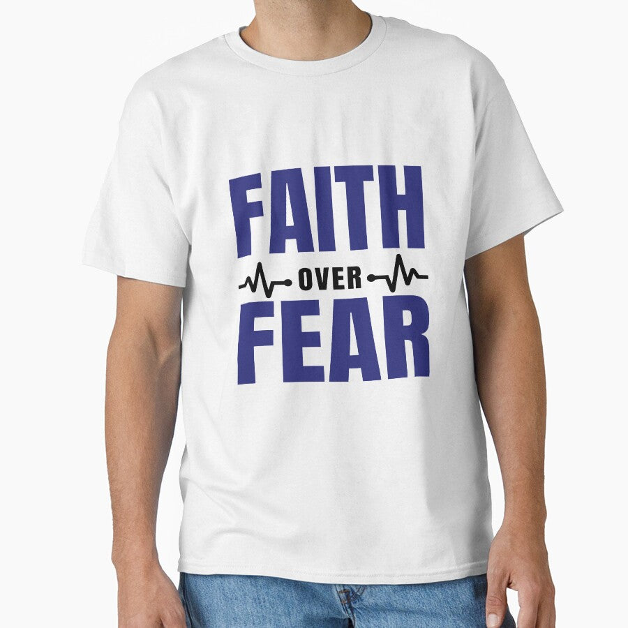 Faith Over Fear - Motivational Slogan Quotes by Delandor