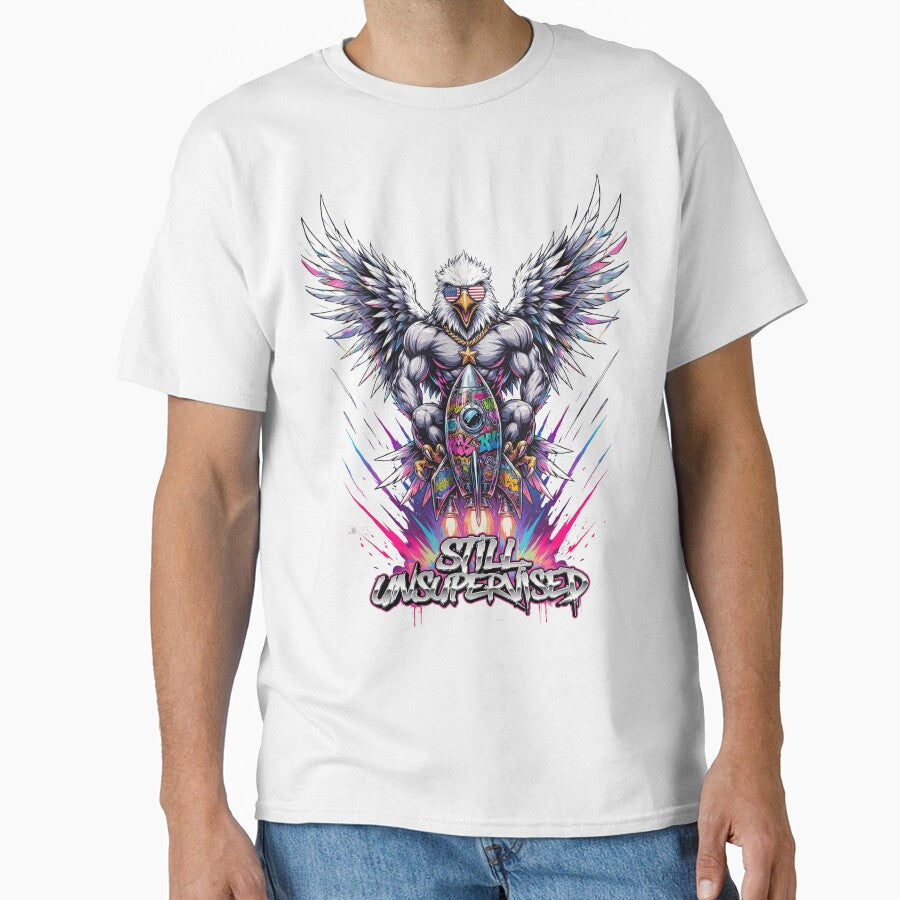 Still Unsupervised Gangster Eagle Gold Chain Rocket Tee v6 by DarylWelsh2024