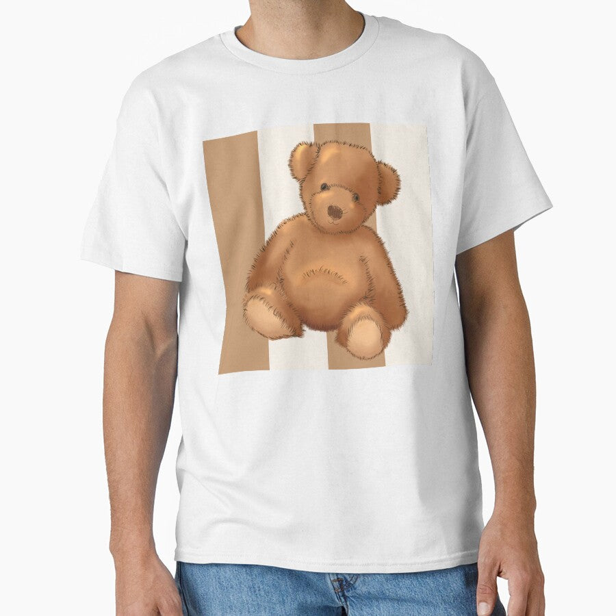 Teddy bear on soft brown stripe by OhNoNotAgain42