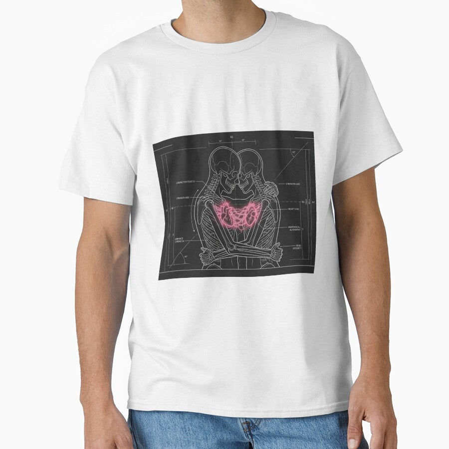 A Hug – Anatomical Embrace Diagram | Minimalist Love Connection Art by InnerwayStudio