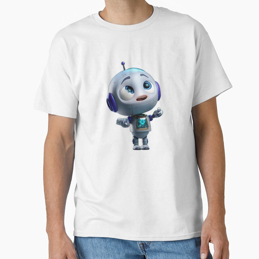 Geary Bot™ Looking Up in Wonder — Cute Robot Character by Gearybot