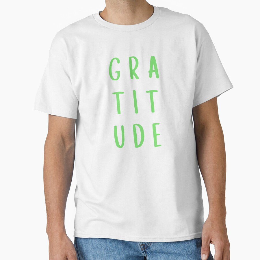 Gratitude All Over Text Green by NinniSilver