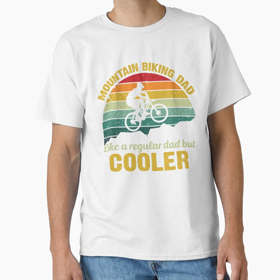 Dad biking, mountain biking dad by mag-graphic