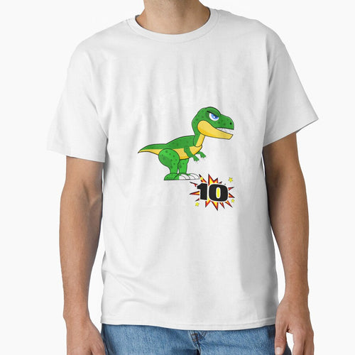 10 Years Old Birthday Design T Rex GifDesign by drwigglebutts