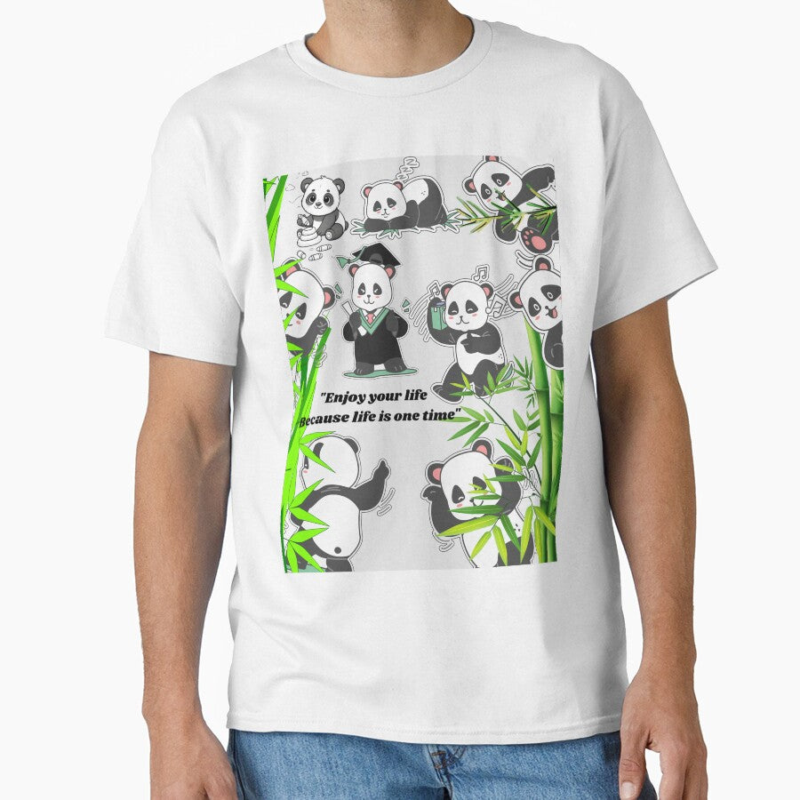Cute Panda Enjoy Your Life Because Life is One Time by Dhanamlak