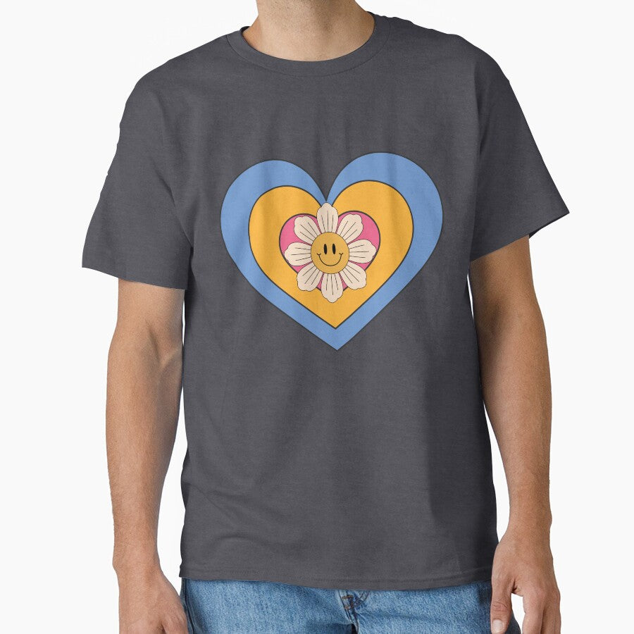 Retro Layered Heart Happy Flower Art by lovelynong