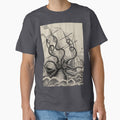 Vintage Kraken attacking ship illustration by monsterplanet