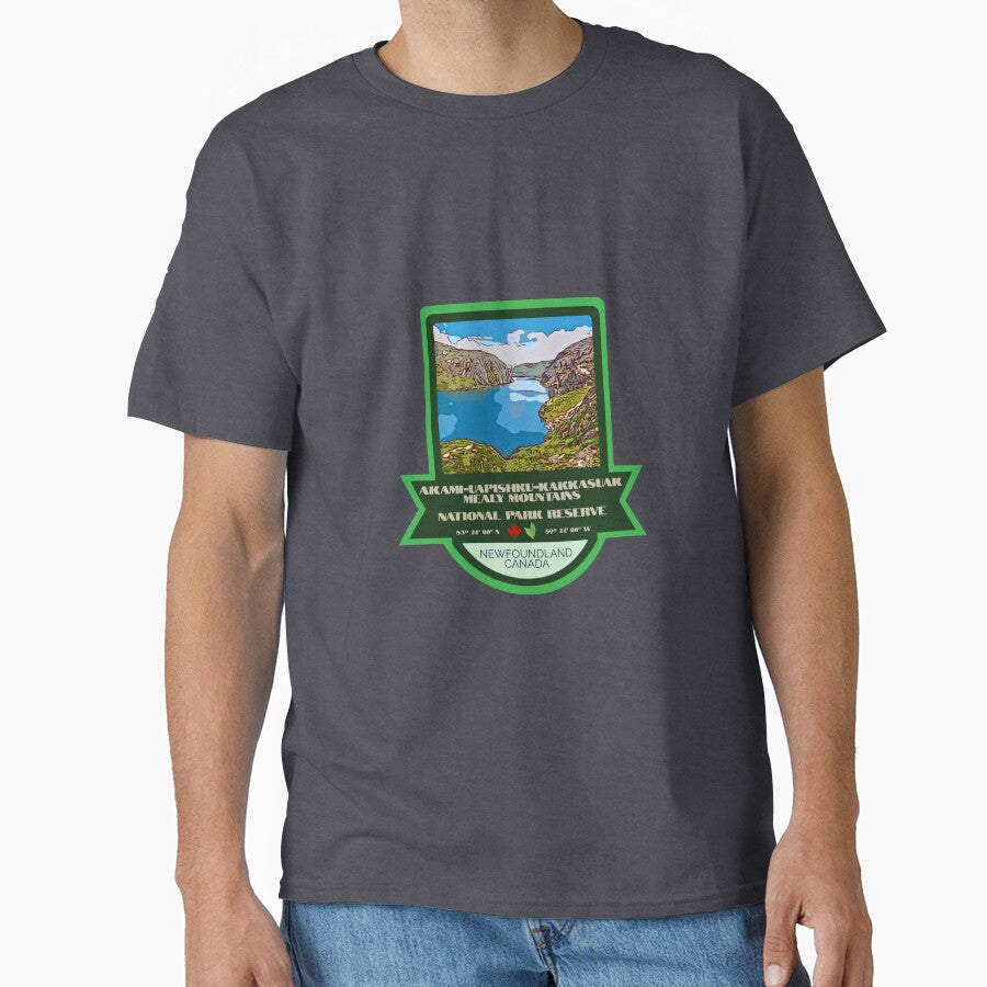 Akami-UapishkU-KakKasuak Mealy Mountains National Park Reserve Vintage Retro Sticker – Canada National Park Badge Design by RouseDesigns