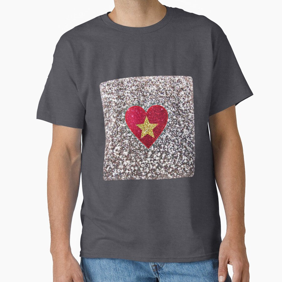 Glitter background with hart and stars by MonaLisaStore
