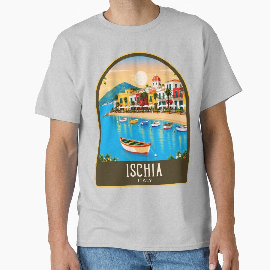 Ischia Vintage Travel Illustration by HomeLivingCo