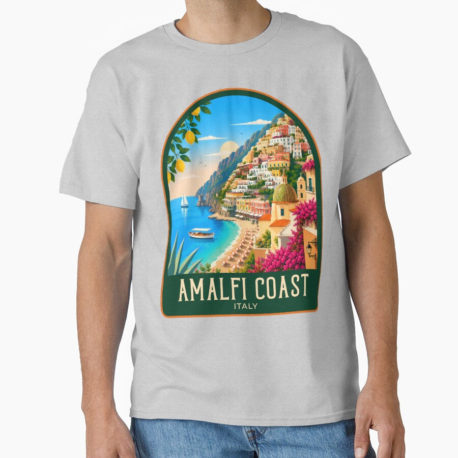 Amalfi Coast Vintage Travel Illustration by HomeLivingCo