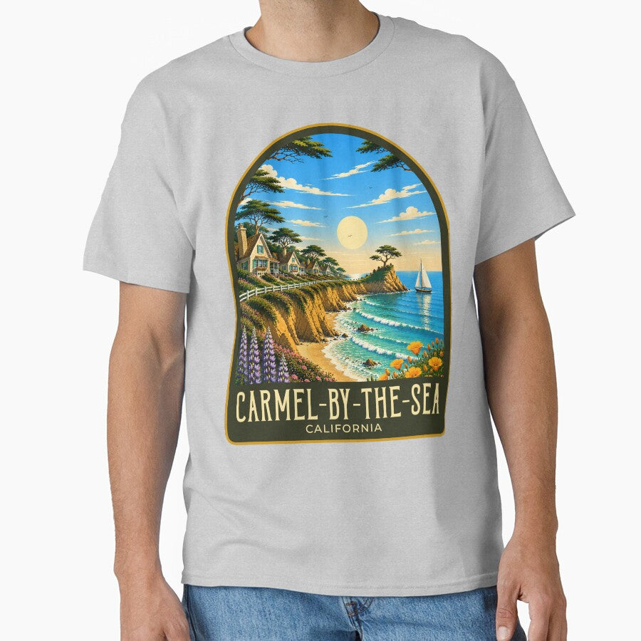 Carmel-by-the-Sea Vintage Travel Illustration by HomeLivingCo