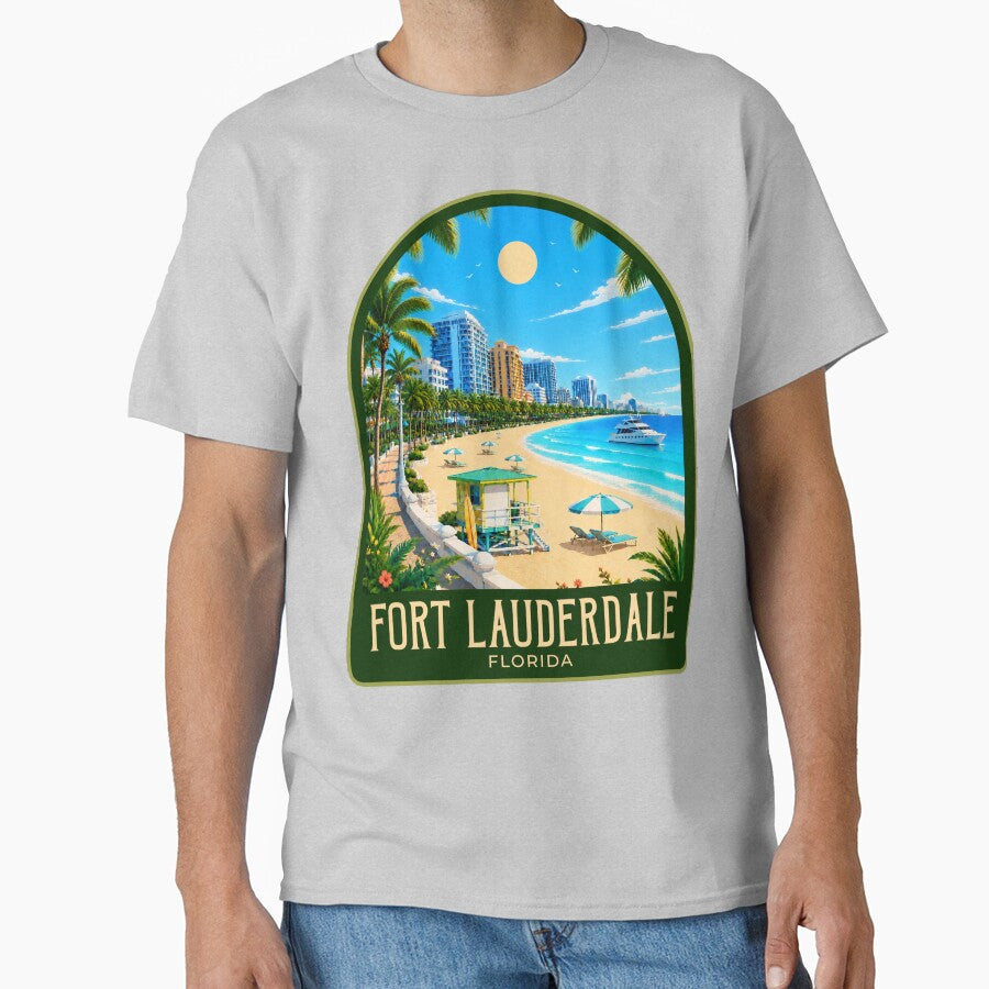 Fort Lauderdale Vintage Travel Illustration by HomeLivingCo