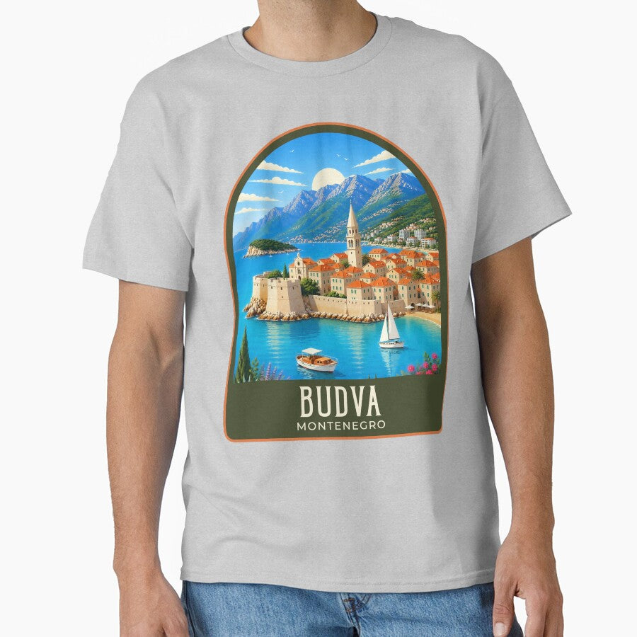 Budva Vintage Travel Illustration by HomeLivingCo