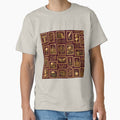 Dark Academia Burgundy & Gold Stamp Pattern | Vintage Scholarly Seamless Design by lavanya11