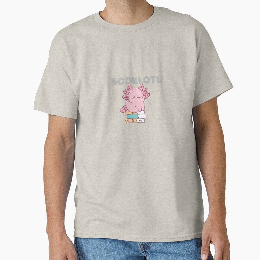 Booklotl Cute Axolotl on Books Sticker by Moon's Arts