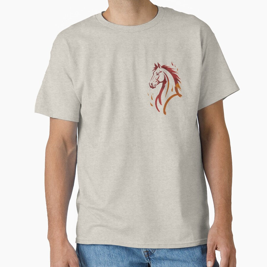 Fire Horse Chinese Zodiac 2026 — Brush Stroke Art Light Tee Design by dose-of-art-lab