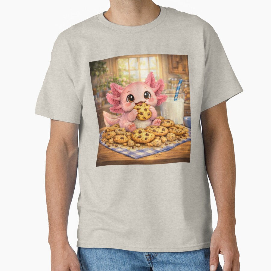 Cute Axolotl With Cookies and Milk Sticker by jgvisualarts