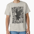 Gothic Bald Eagle Floral Linocut Style Bird Lover by Y-Vibes