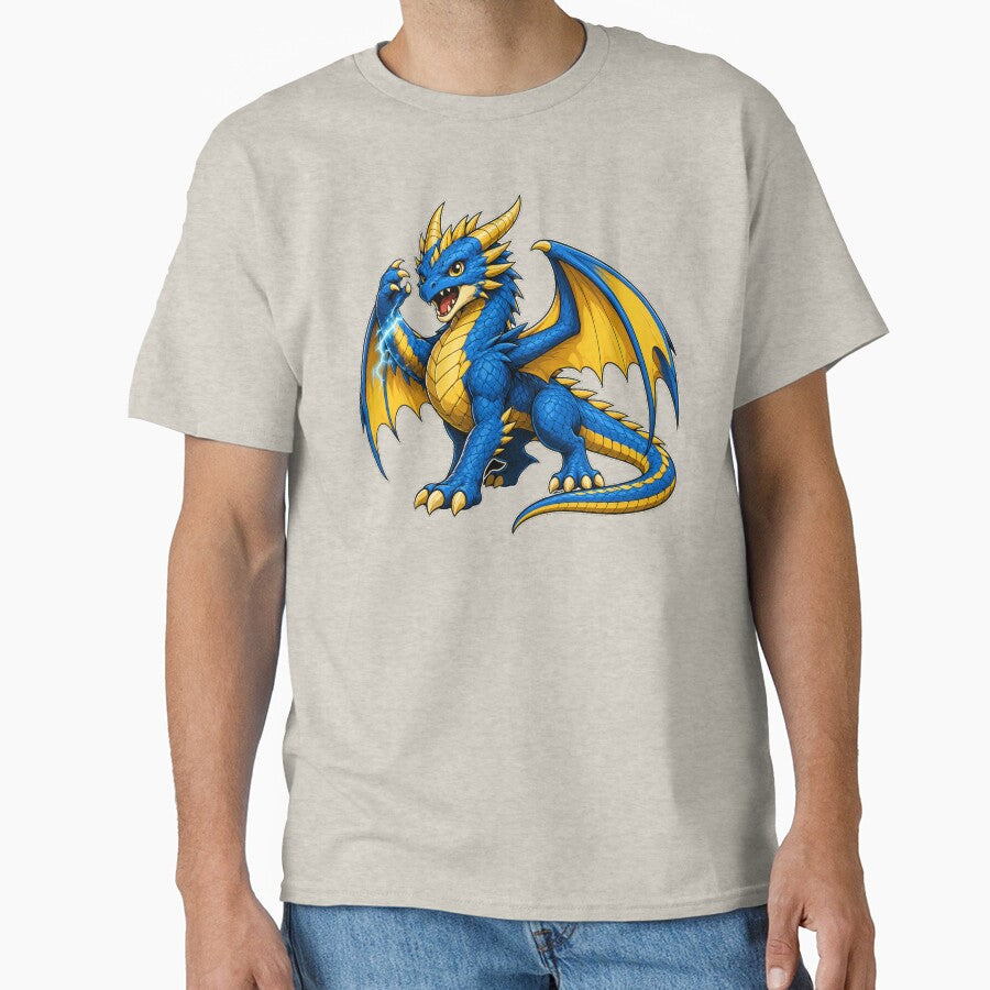 Blue Lightning Dragon Fantasy Art by Hatchling Hollow