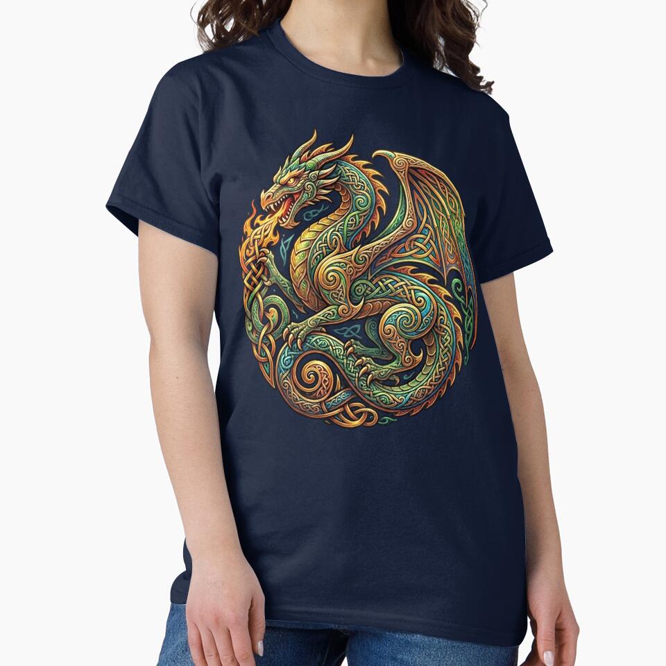 Celtic Fire Dragon Gold Knotwork by Johan Proud Blade