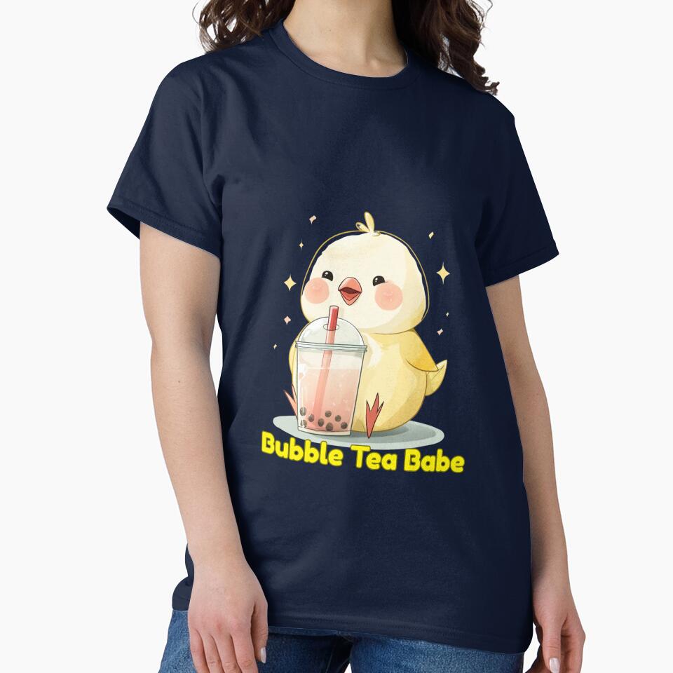 Bubble Tea Babe – Cute Chick with Boba Drink by ThaiArtShop