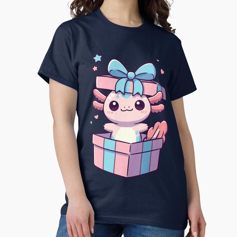 Adorable Axolotl Popping Out of Present Cute Pastel Character by GrumpySableye