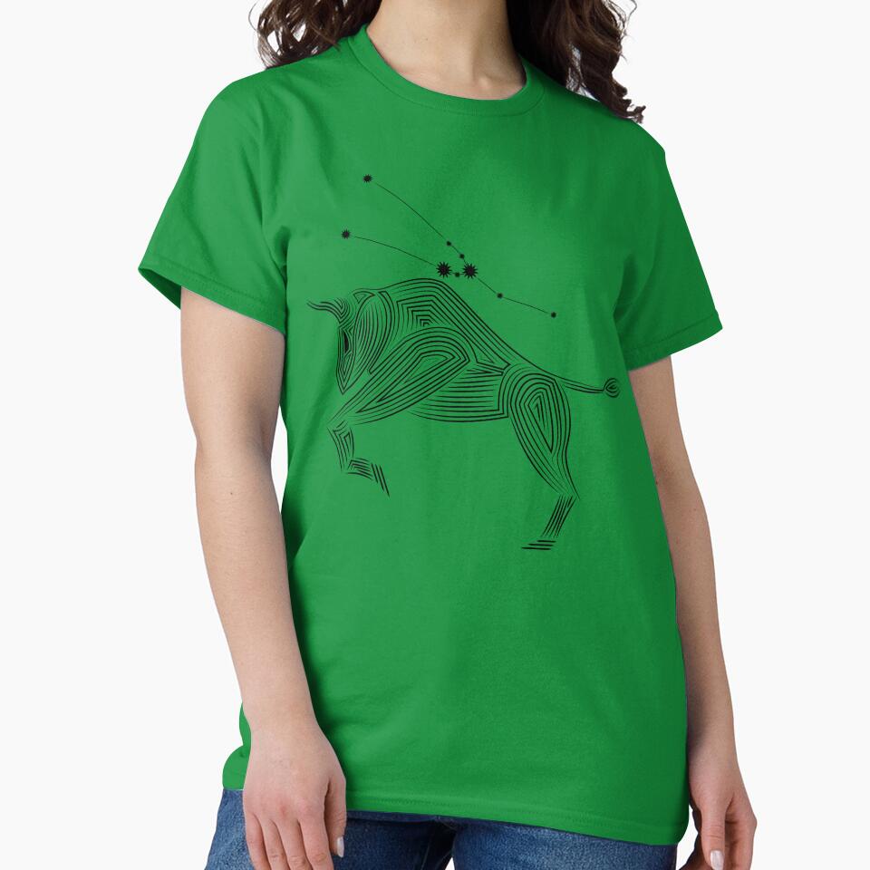 Taurus Zodiac Constellation Black Geometric Art by JAMerArc
