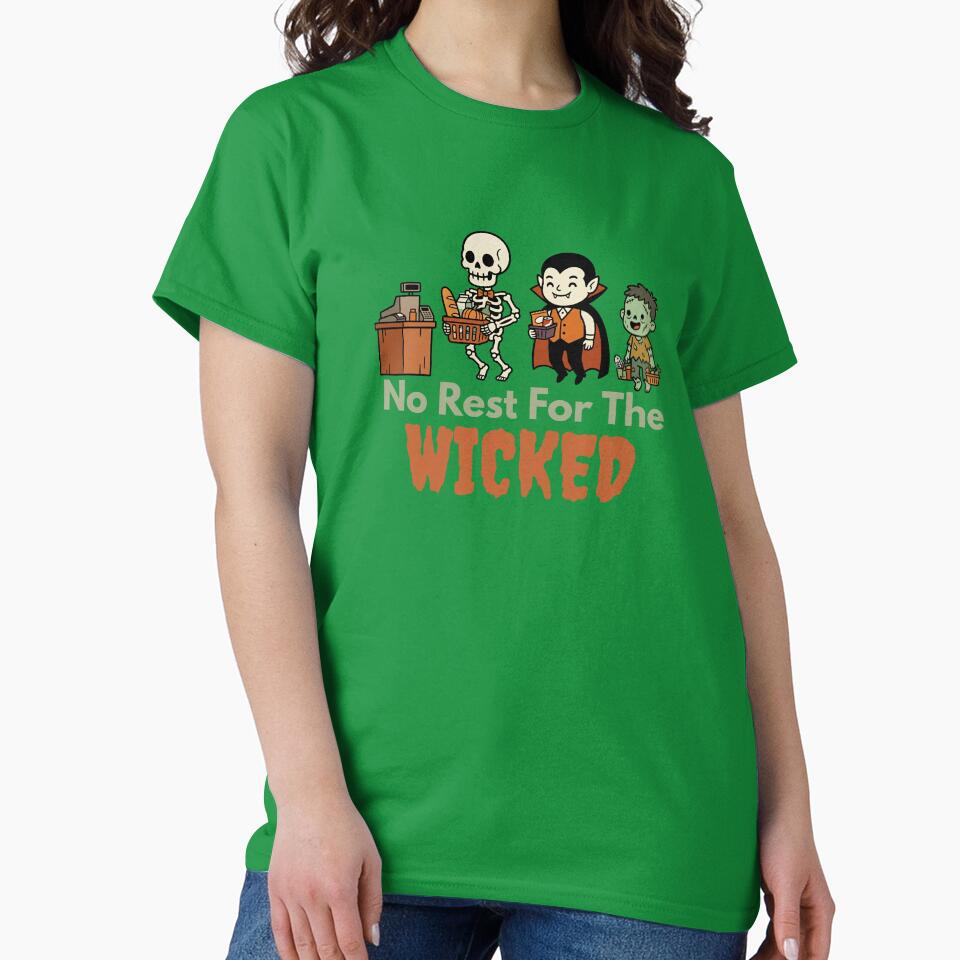 No Rest for the Wicked Halloween Cashier Monster Squad funny cashier gift by Lulustarfox