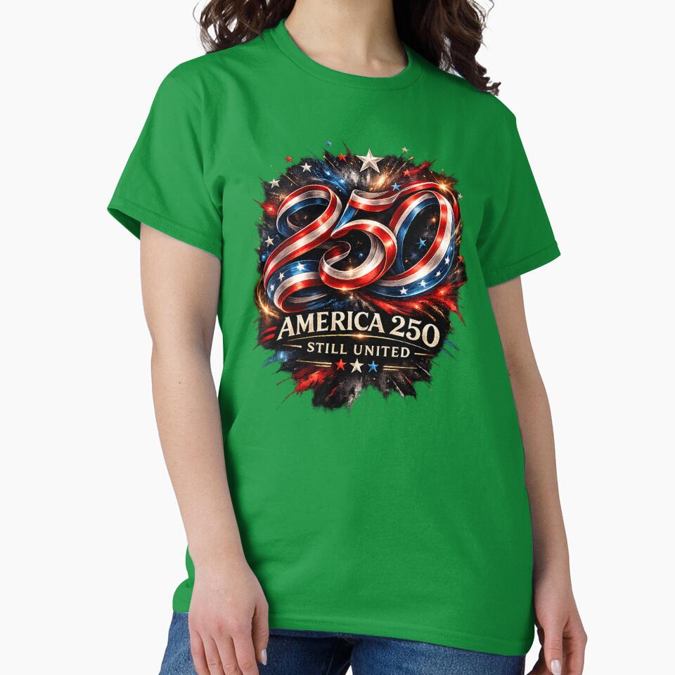 America 250 – Still United Ribbon Logo Shirt | Patriotic 1776–2026 Semiquincentennial Tee by edman765