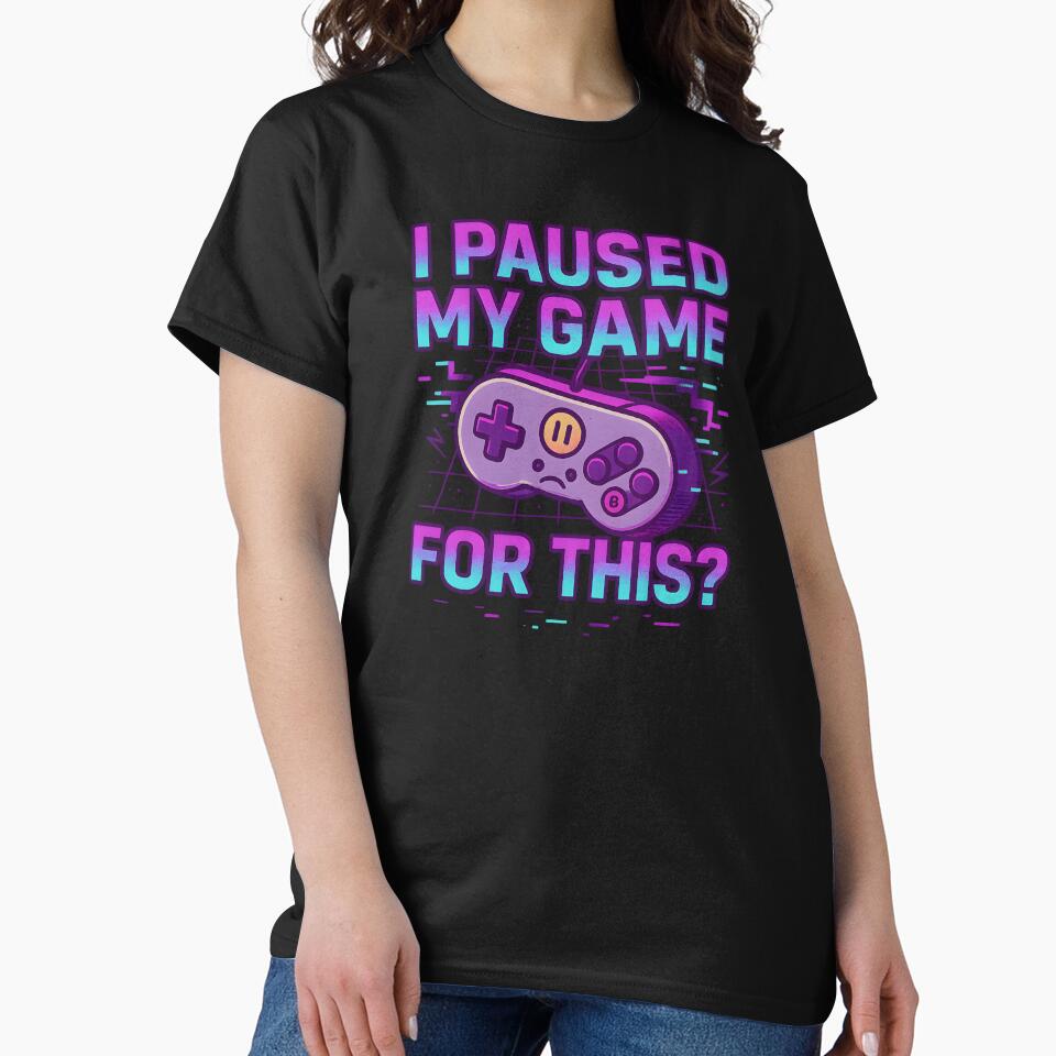 I Paused My Game For This? – Vaporwave Gamer Rage Tee by SignalThreads