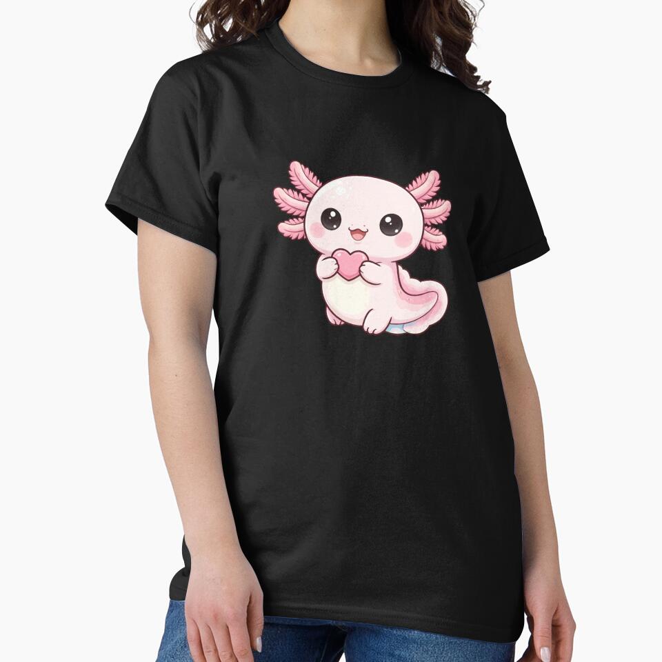 Cute Axolotl Mascot Kawaii Vector Illustration Pastel Color Clean Line Art Axolotl Design for Stickers and Apparel by OnPointOutfits