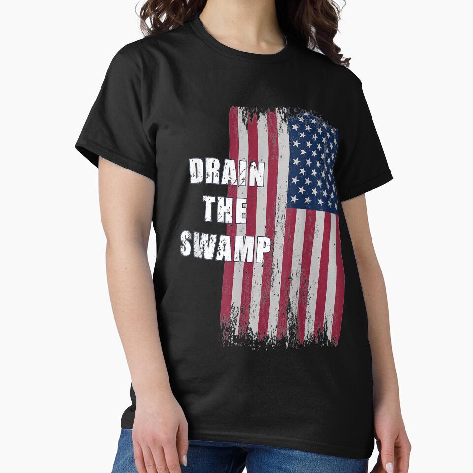 Drain The Swamp President Donald Trump Distressed Flag by JeanHermansson