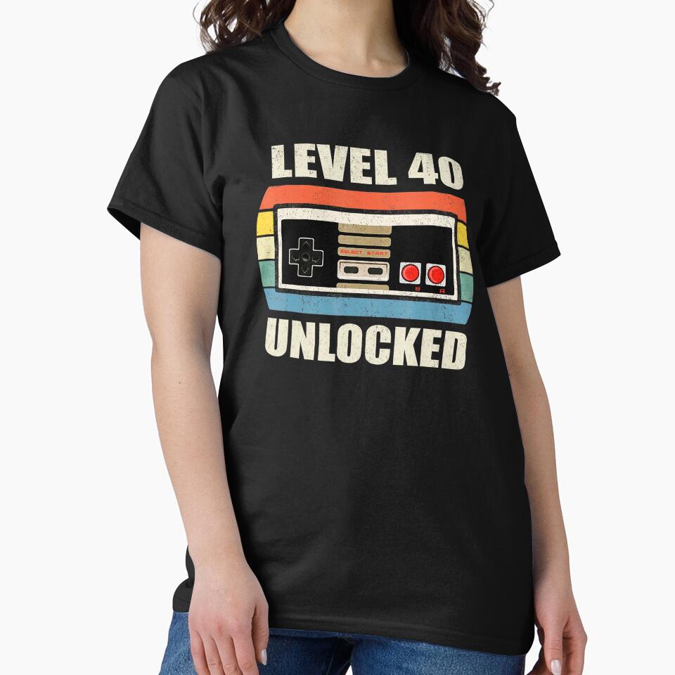 Level 40 Unlocked Retro Gaming Birthday by FGTV2021