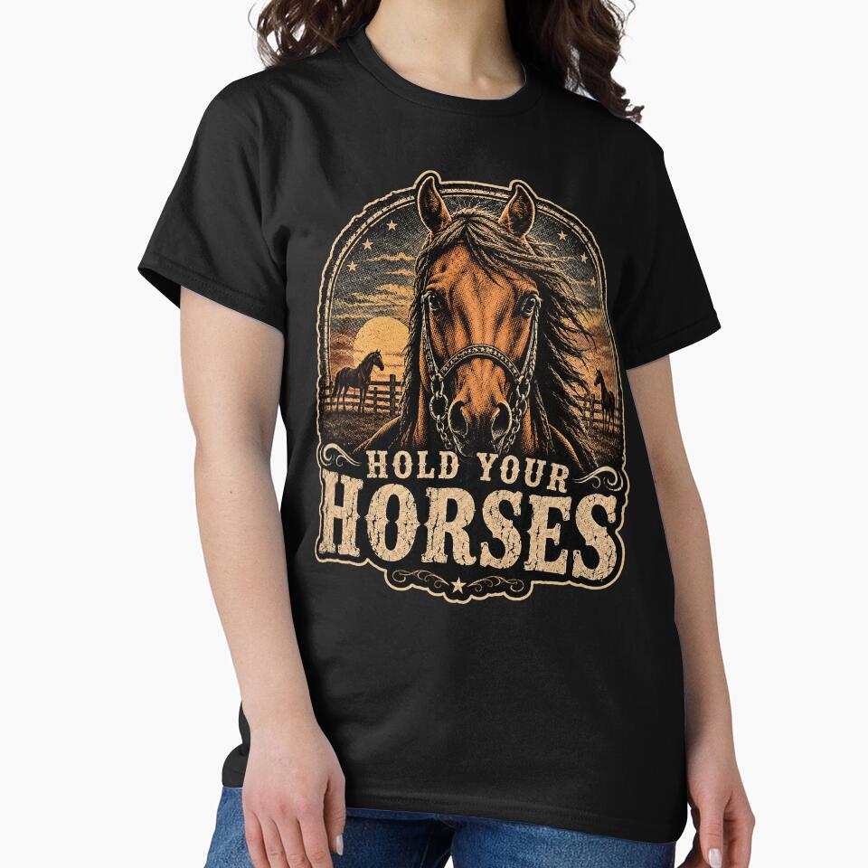 Hold Your Horses – Vintage Western Horse Lover Equestrian Country Design by PosiMCreations