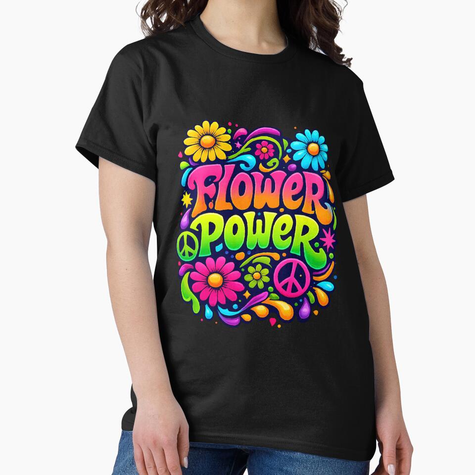 Flower Power 70s Retro Psychedelic Hippie Graphic by Far Out Goods