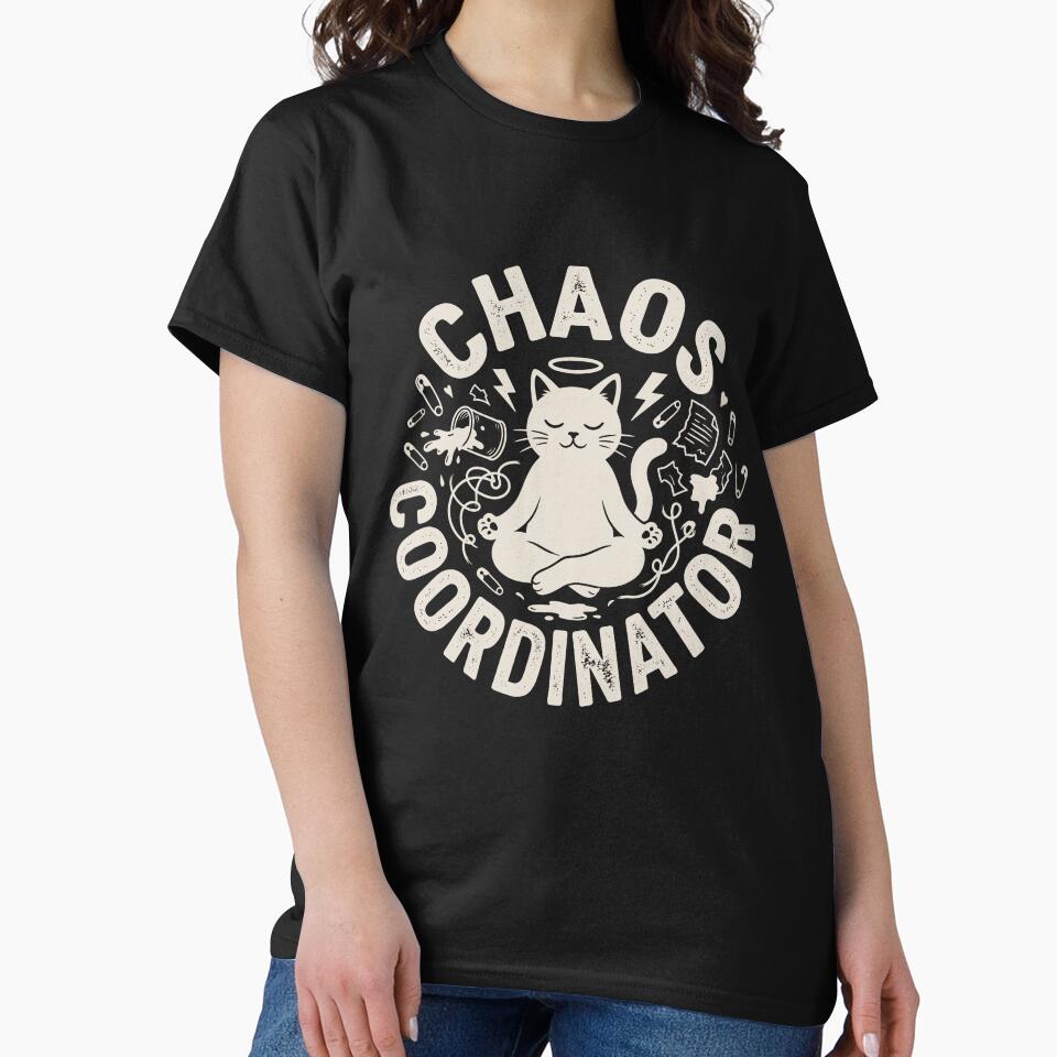 Chaos Coordinator – Funny Cat Shirt for Parents & Family Matching Sets - Dark by dbNIGHT