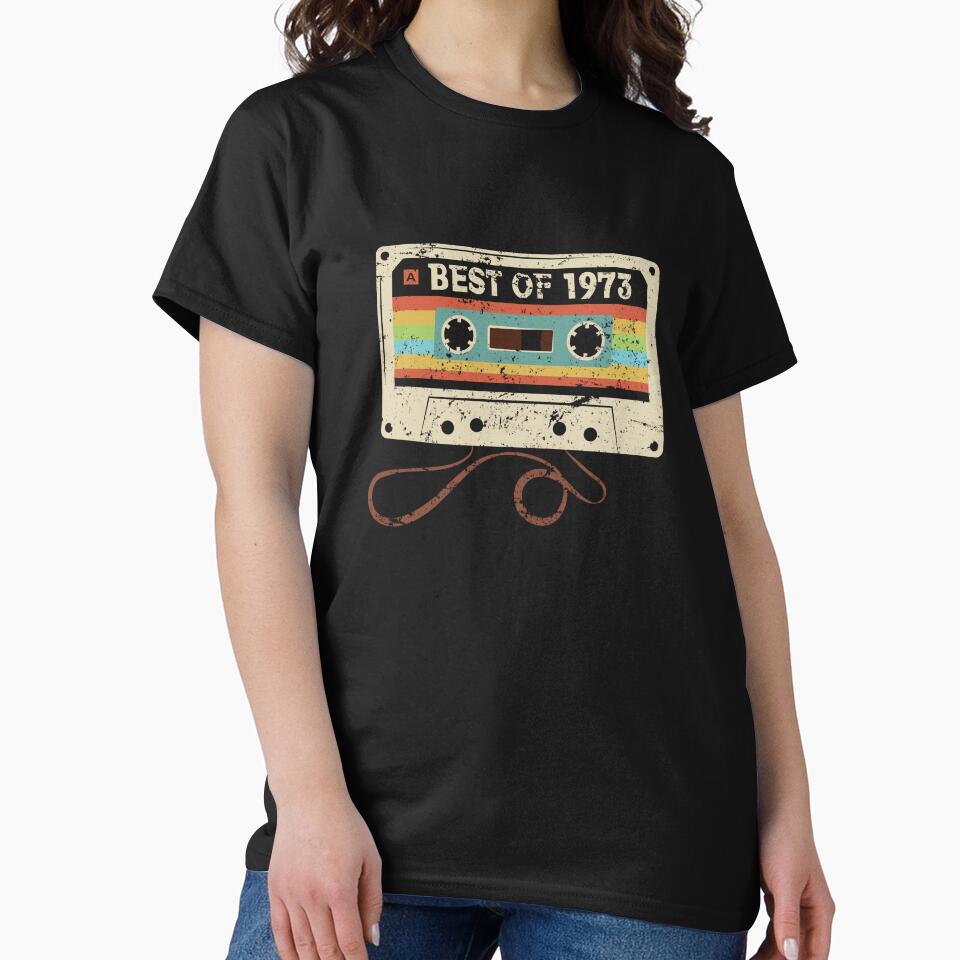 Best of 1973 Funny 53 Bday Vintage Cassette T-Shirt 53rd Birthday Gift for Men Women by BCNDesign