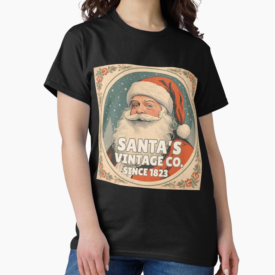 Retro Santa Vintage T-Shirt – Santa’s Vintage Co. Since 1823 Christmas Design by AgataUrbanska