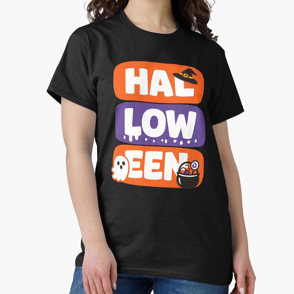 HAL LOW EEN Halloween Typography Design by TeeTimeTreasure