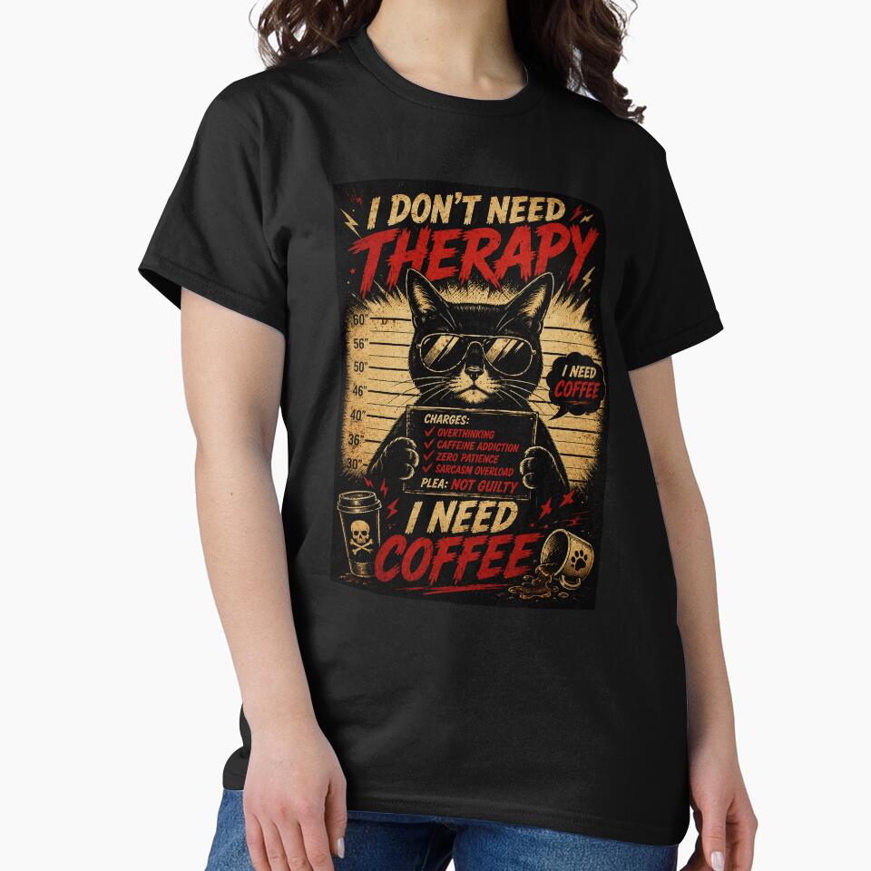 Funny Coffee Cat Mugshot Vintage Style Caffeine Humor by Modaozushi216