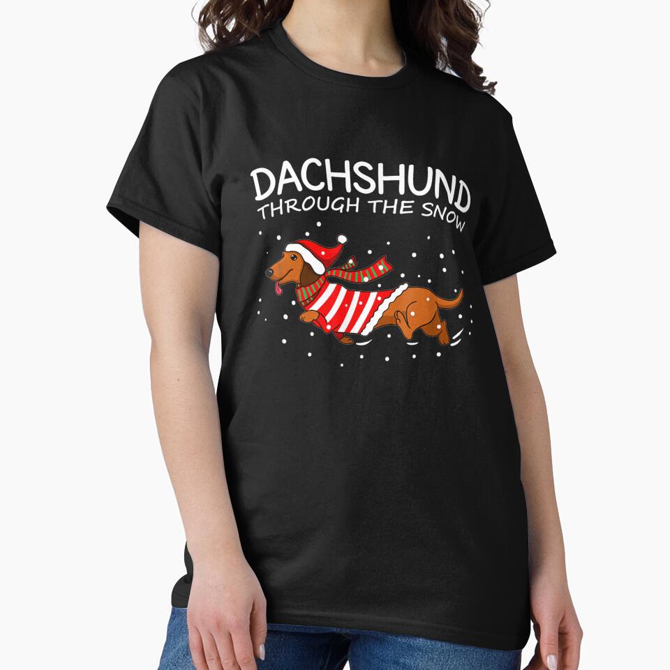 Dachshund Through The Snow Funny Dog Christmas by IlirianaVeseli