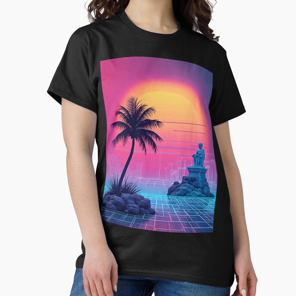 AESTHETIC vaporwave sunset design - palm tree - Classic 80s Icons by WelSol