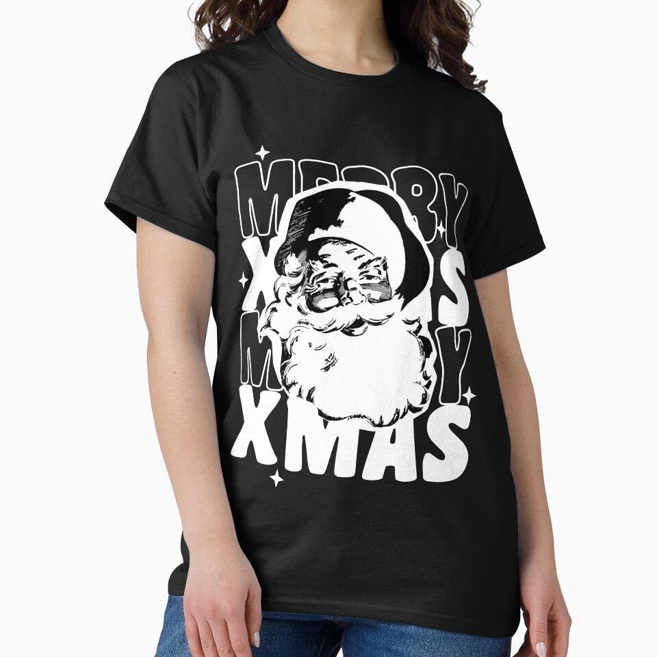 Retro Santa Claus Merry Xmas by MimsTees