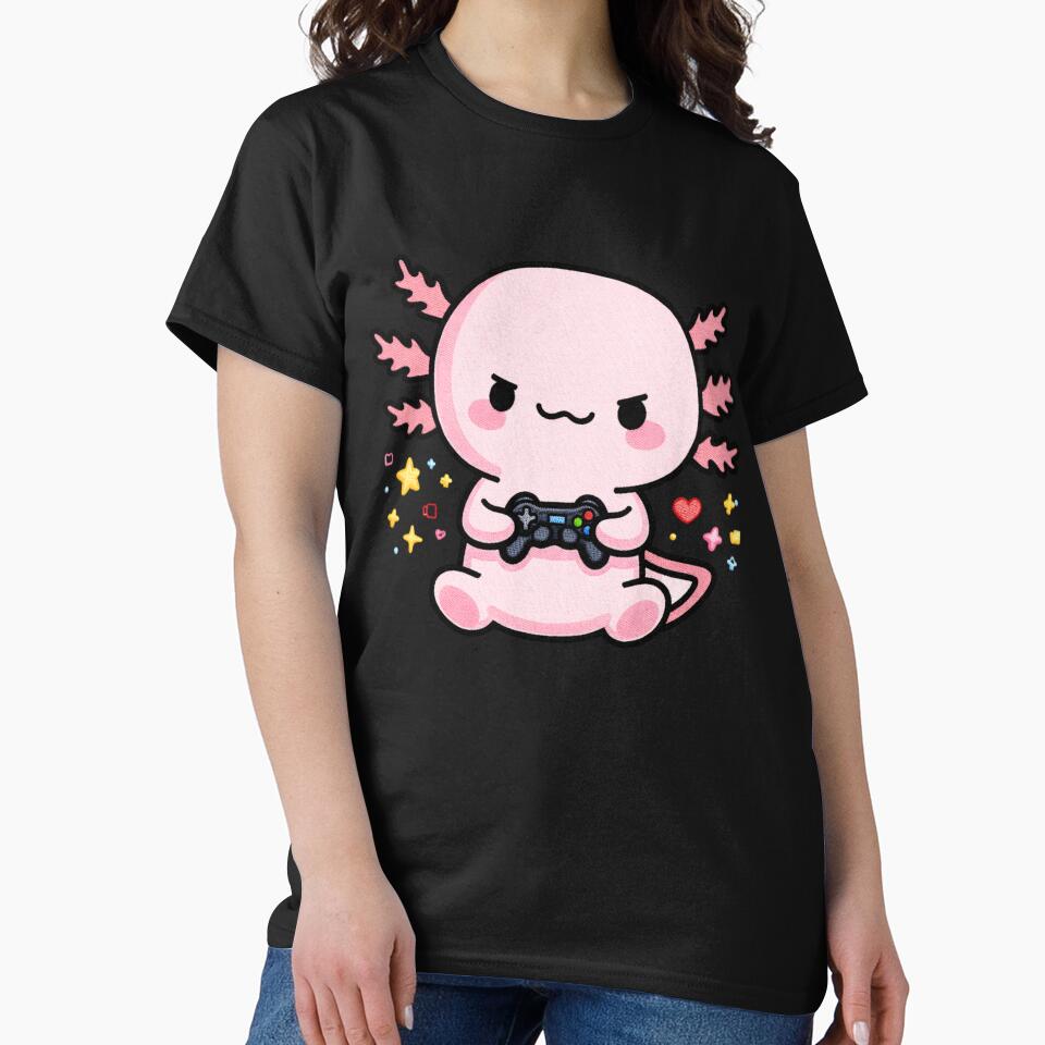 Gamer Axolotl – Cute Kawaii Gaming Axolotl with Controller by ColorSplash123