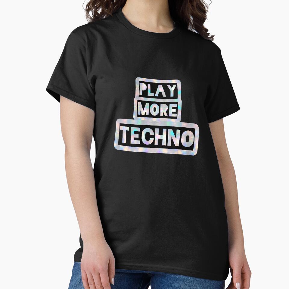 Play More Techno Holographic EDM Festival Trinket by FestDrip